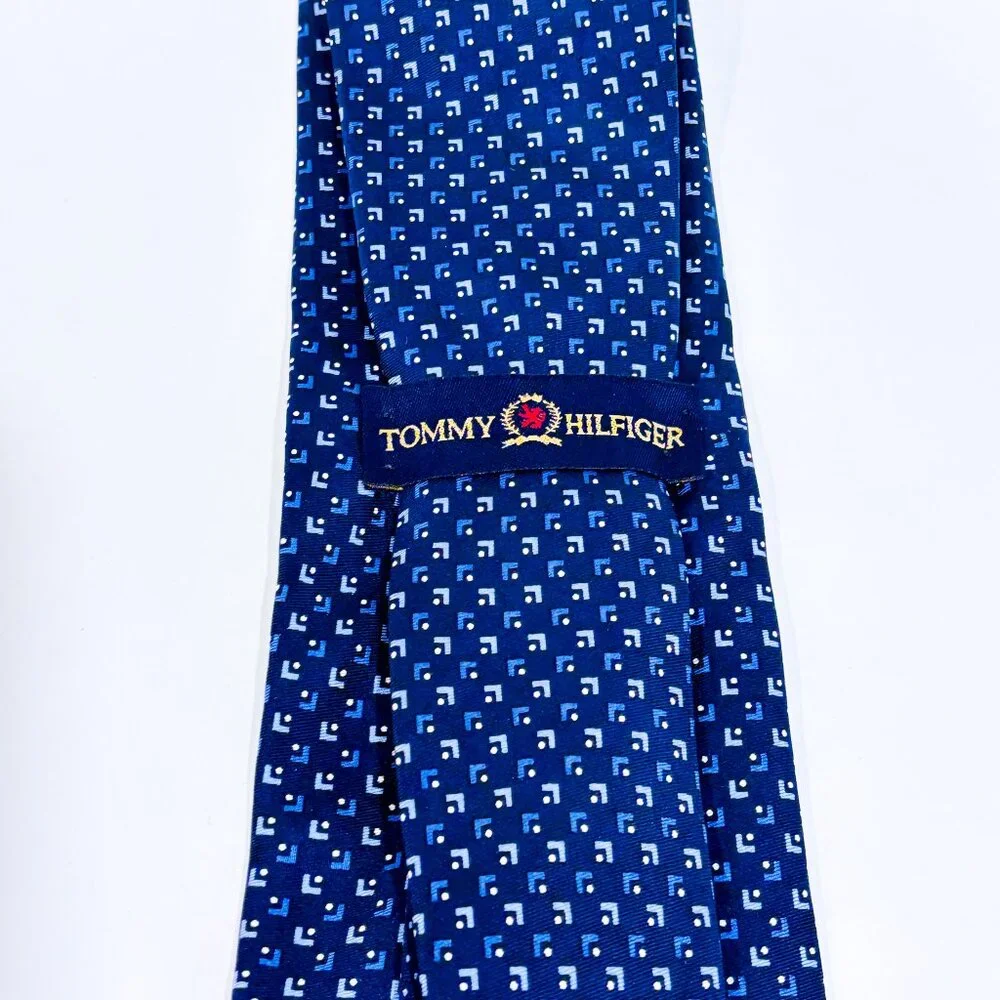 TOMMY HILFIGER Navy Silk Tie | Classic Office Formal Look * - Picture 2 of 3